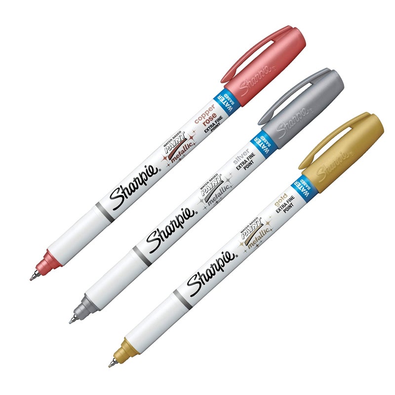 SHARPIE Paint Marker, 3-Count, Metallic Assorted, 3 count - Image 2